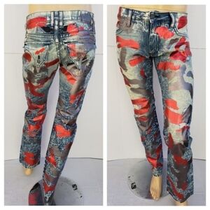 NEW ROBIN'S JEAN Straight Leg Coated Jeans SZ 40